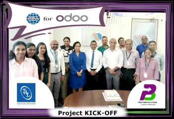 PBSS Group and TAL Group leadership at the Odoo ERP project kickoff ceremony for TBWA\Sri Lanka.