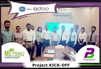 Hameed Properties and PBSS Group teams during the ERP project kickoff meeting for real estate digital transformation.