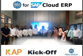 Kandetiya Agro leadership and PBSS Group project teams at the SAP S4HANA Cloud Public Edition project kickoff meeting in Sri Lanka.