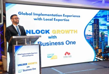 Industry executives, SAP regional leadership, and PBSS Group management at the SAP Business One executive forum in Sri Lanka.