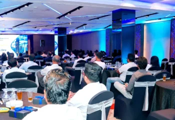 Industry executives, SAP regional leadership, and PBSS Group management at the SAP Business One executive forum in Sri Lanka.