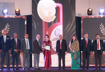 PBSS Group CEO Ms. Anjana Wijesinghe receiving Gold and Silver Awards at the CPM Management Leadership Excellence Awards 2026.